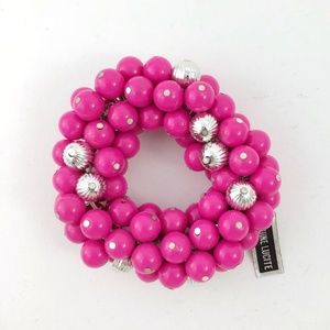 Vintage Lucite Chunky Bead Stretchy Bracelet 70s